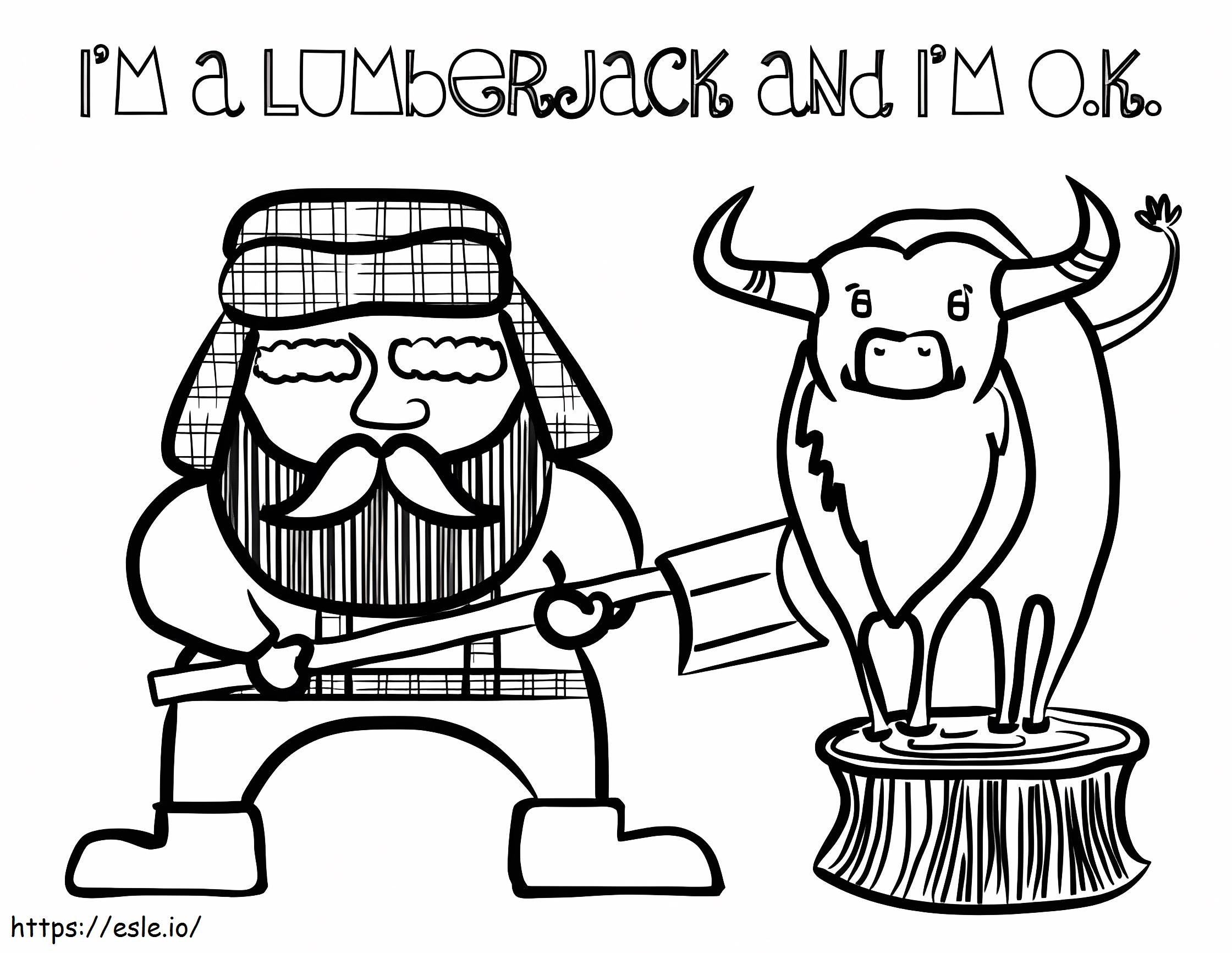 I Am A Lumberjack Coloring Page