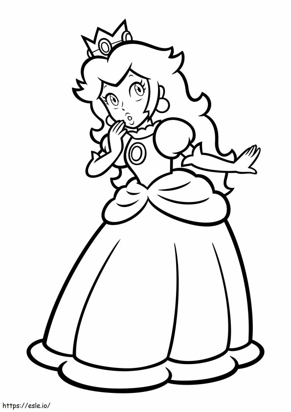 Princess Peach Is Surprised Scaled coloring page