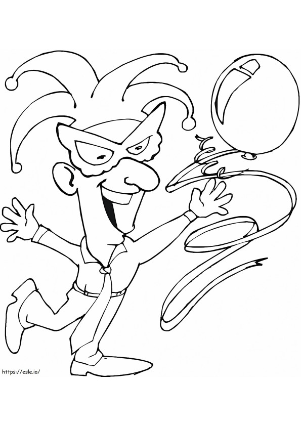 Man In Mardi Gras Mask coloring page