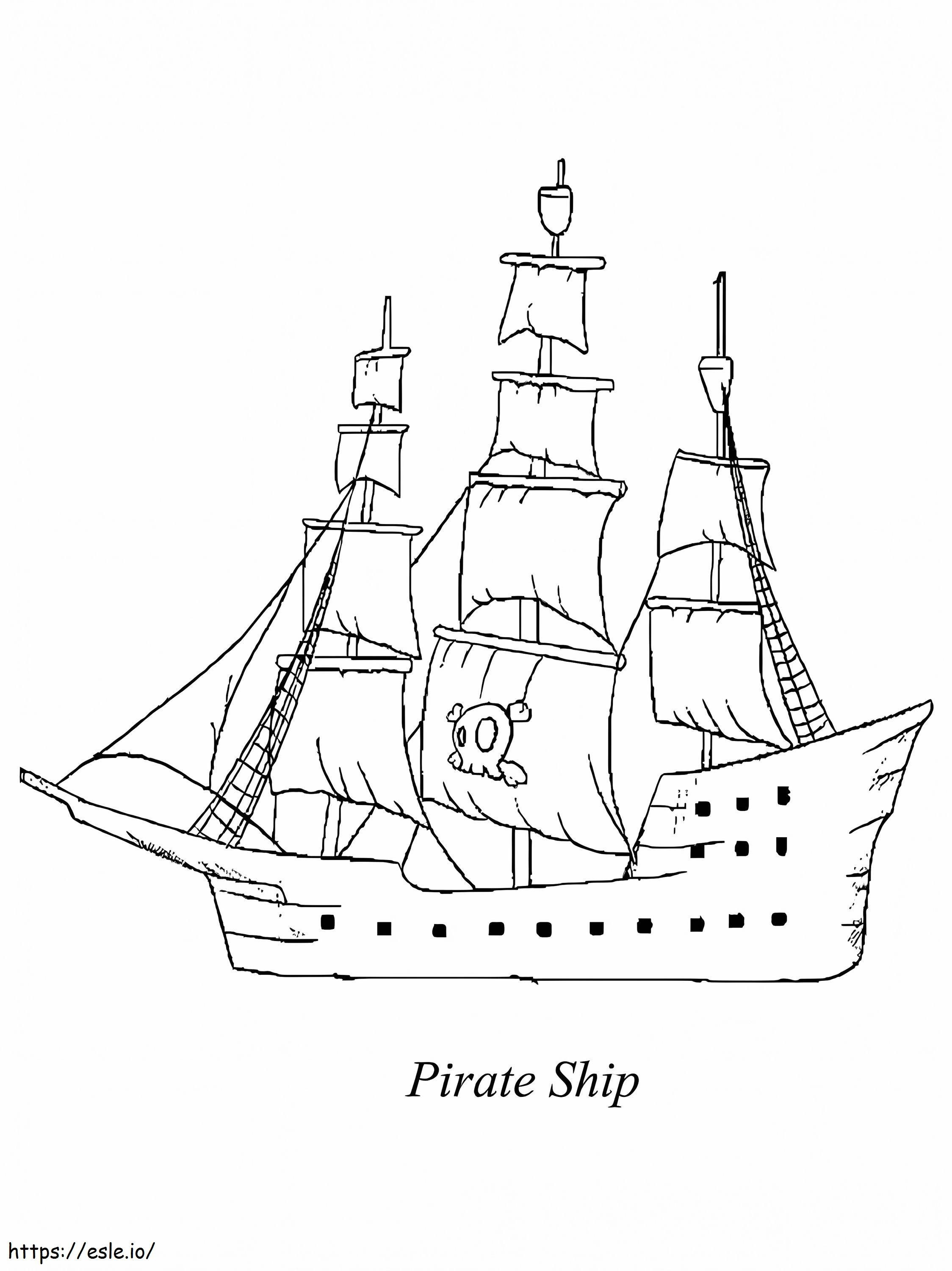 Een piratenschip kleurplaat kleurplaat