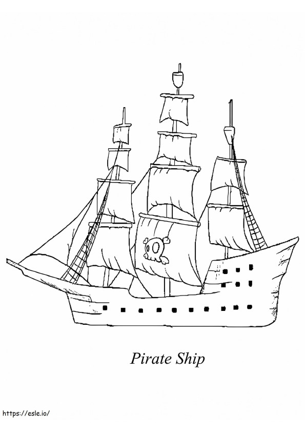 Un barco pirata para colorear