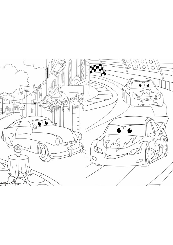 Cars Characters 3 coloring page