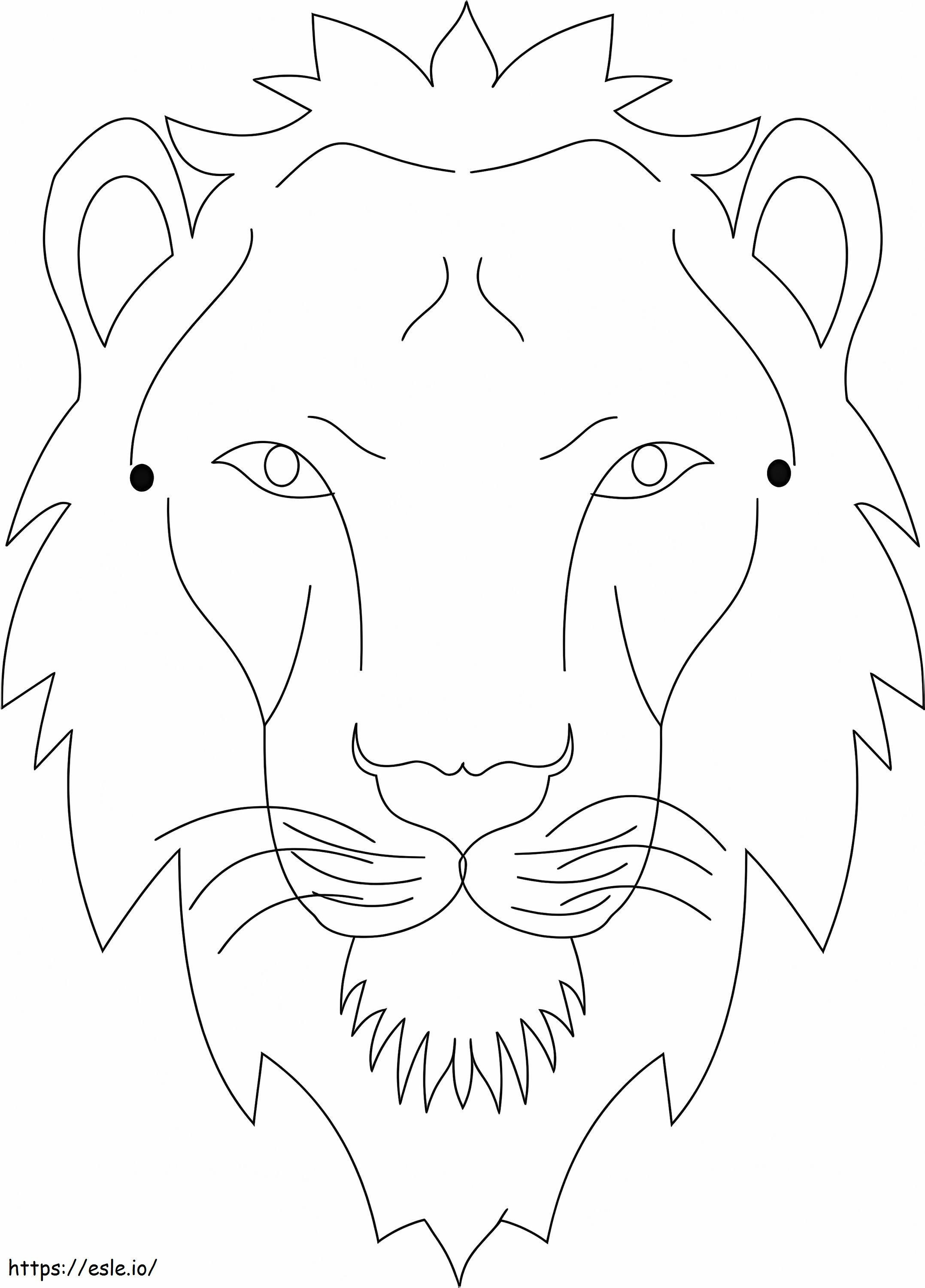 Coloriage Visage de lion facile à imprimer dessin