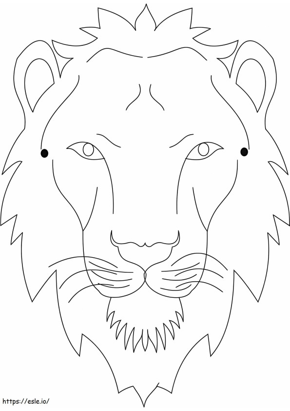 Cara de león fácil para colorear