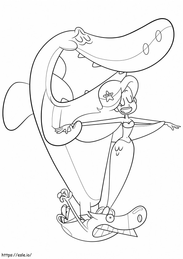 Sharko And Marina With Zig coloring page