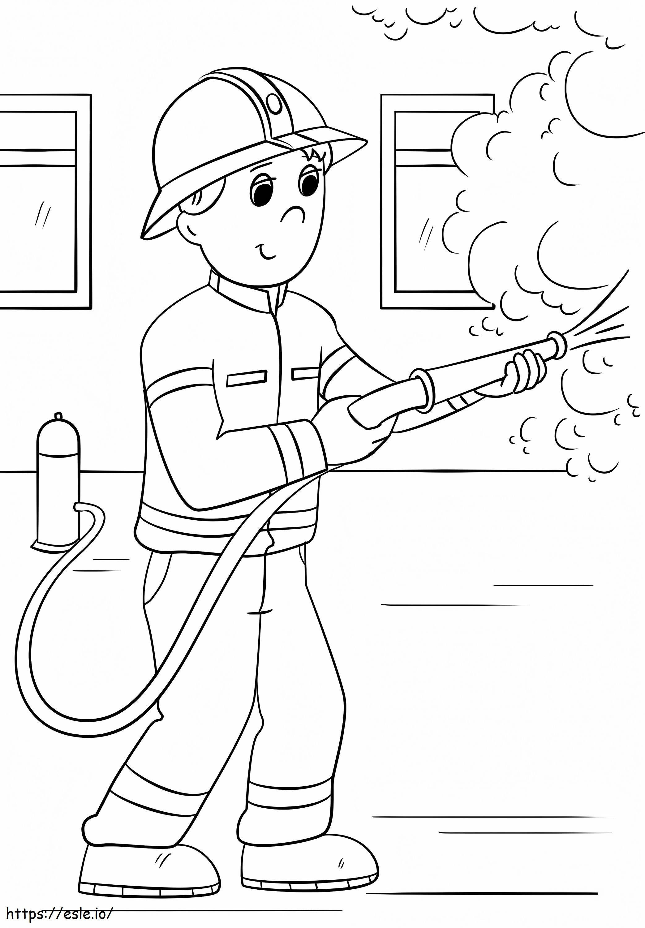 漫画の消防士 ぬりえ - 塗り絵