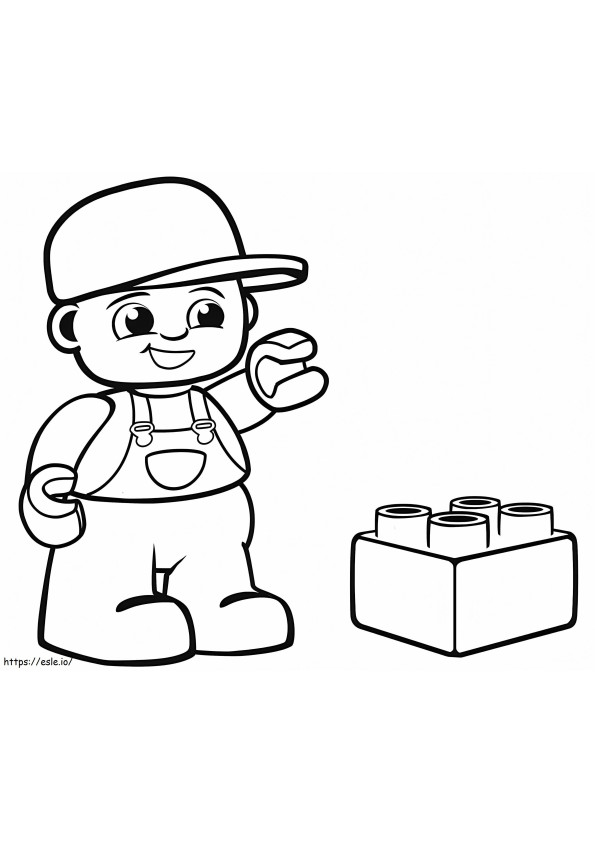 Lego menino e bloco para colorir