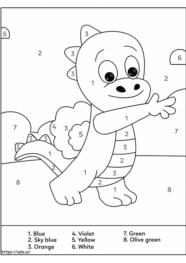 Happy Dinosaur Color By Number coloring page