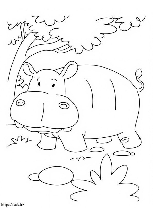 Incredible Hippopotamus coloring page