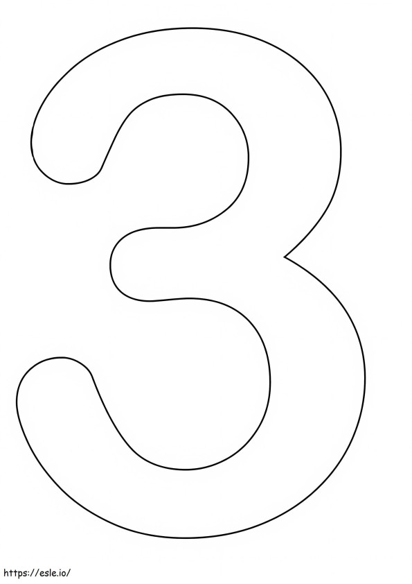 Simple Number 3 coloring page