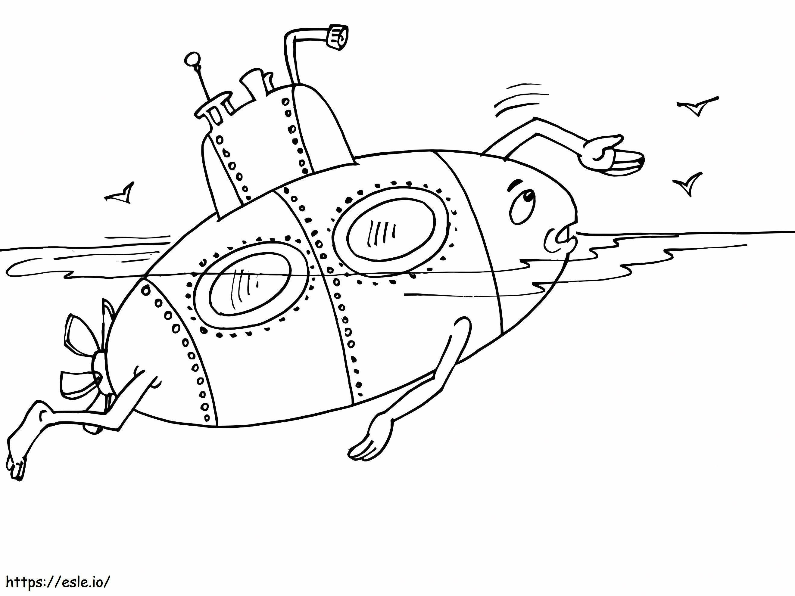 Humorous Submarine coloring page