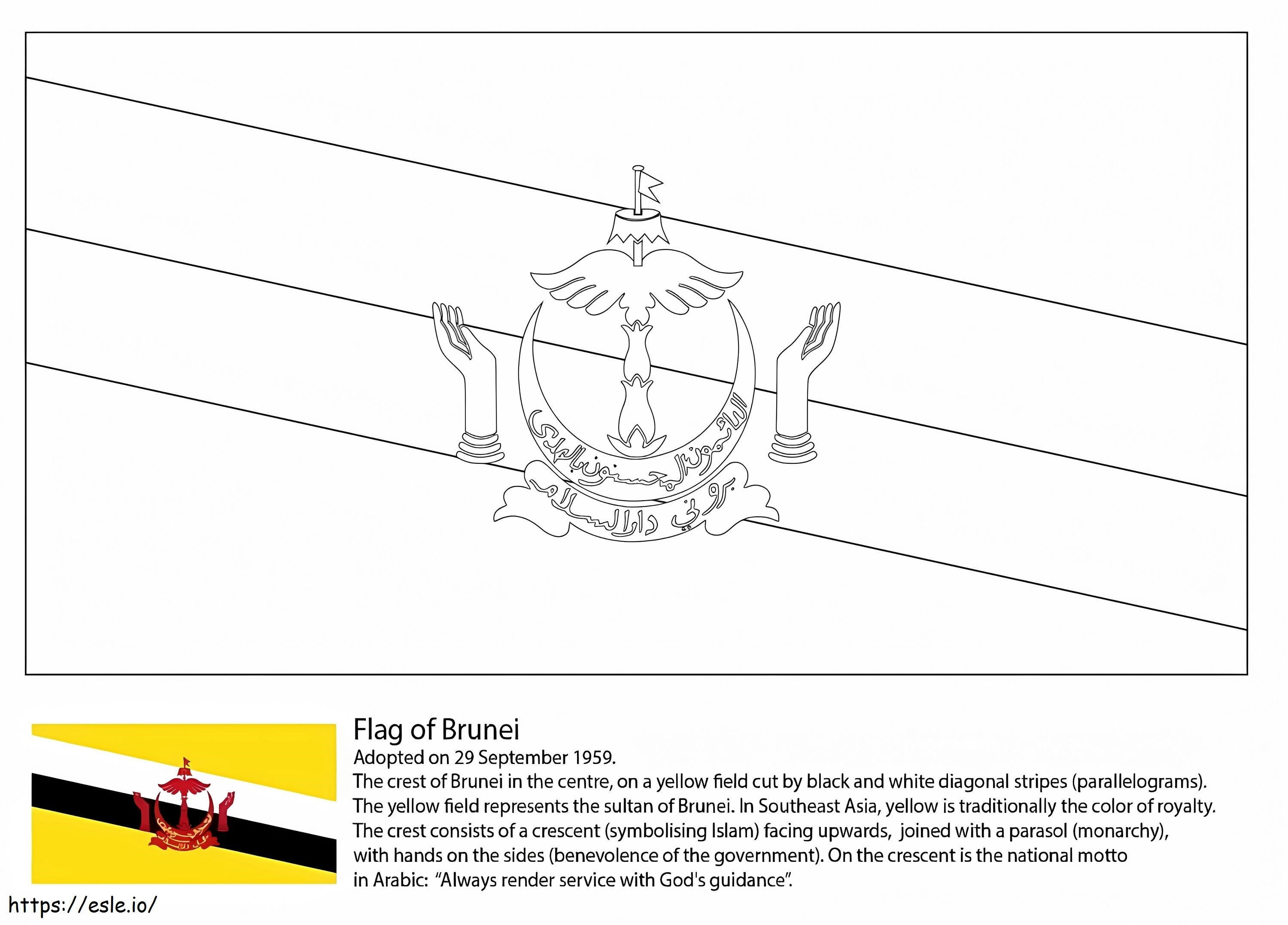 ブルネイの国旗 ぬりえ - 塗り絵