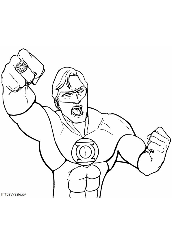 Green Lantern Punch coloring page