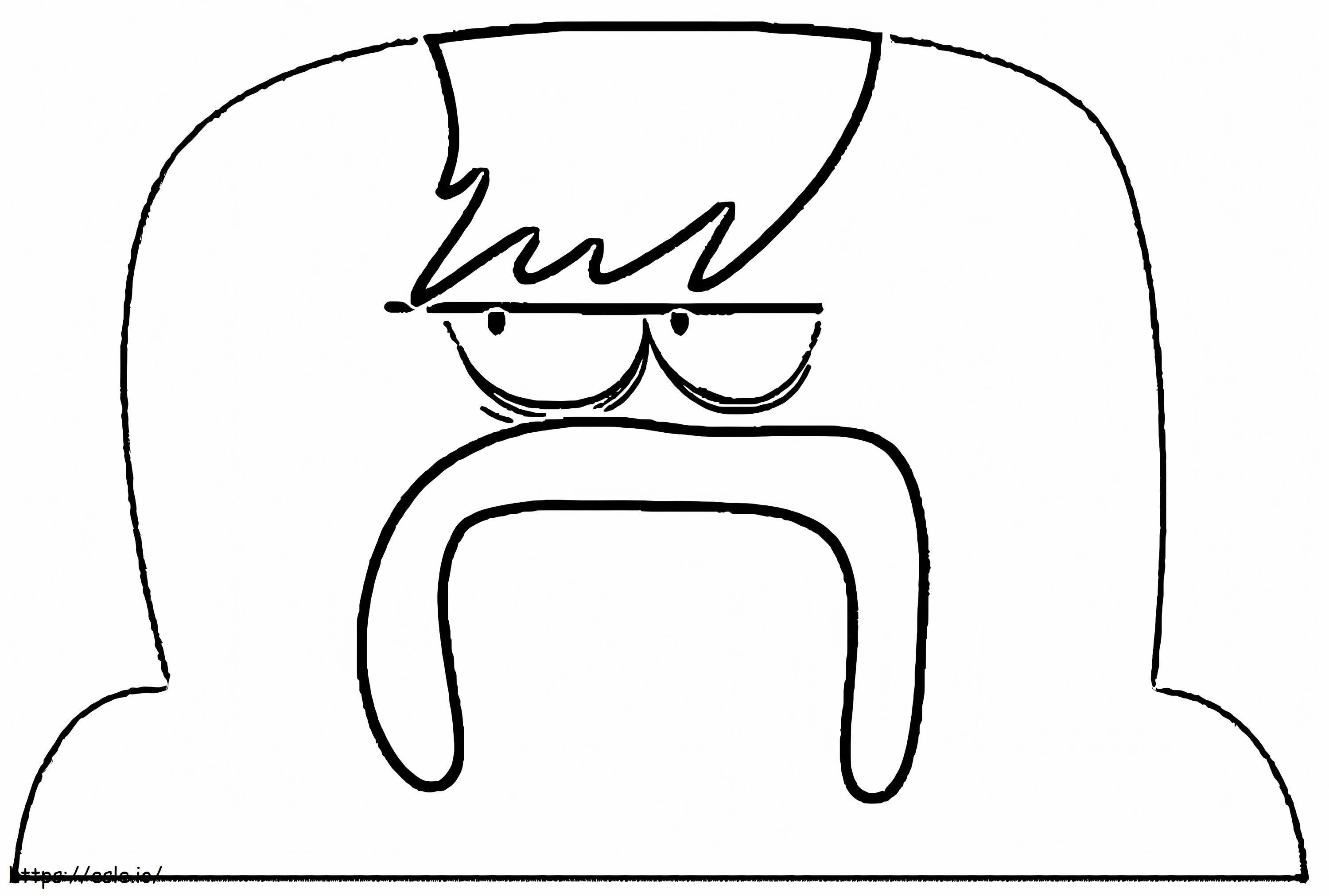 Mr. Moustache From Lamput coloring page