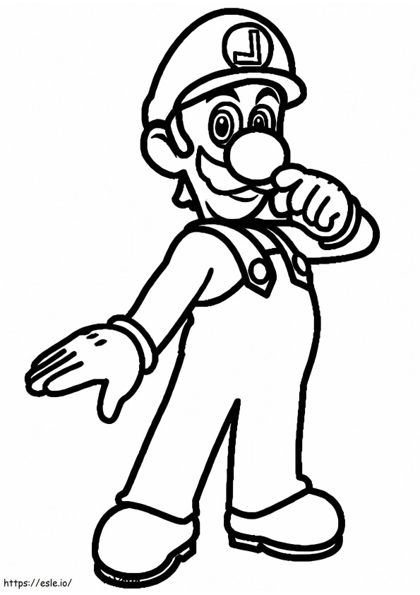 Luigi De Super Mário 3 para colorir