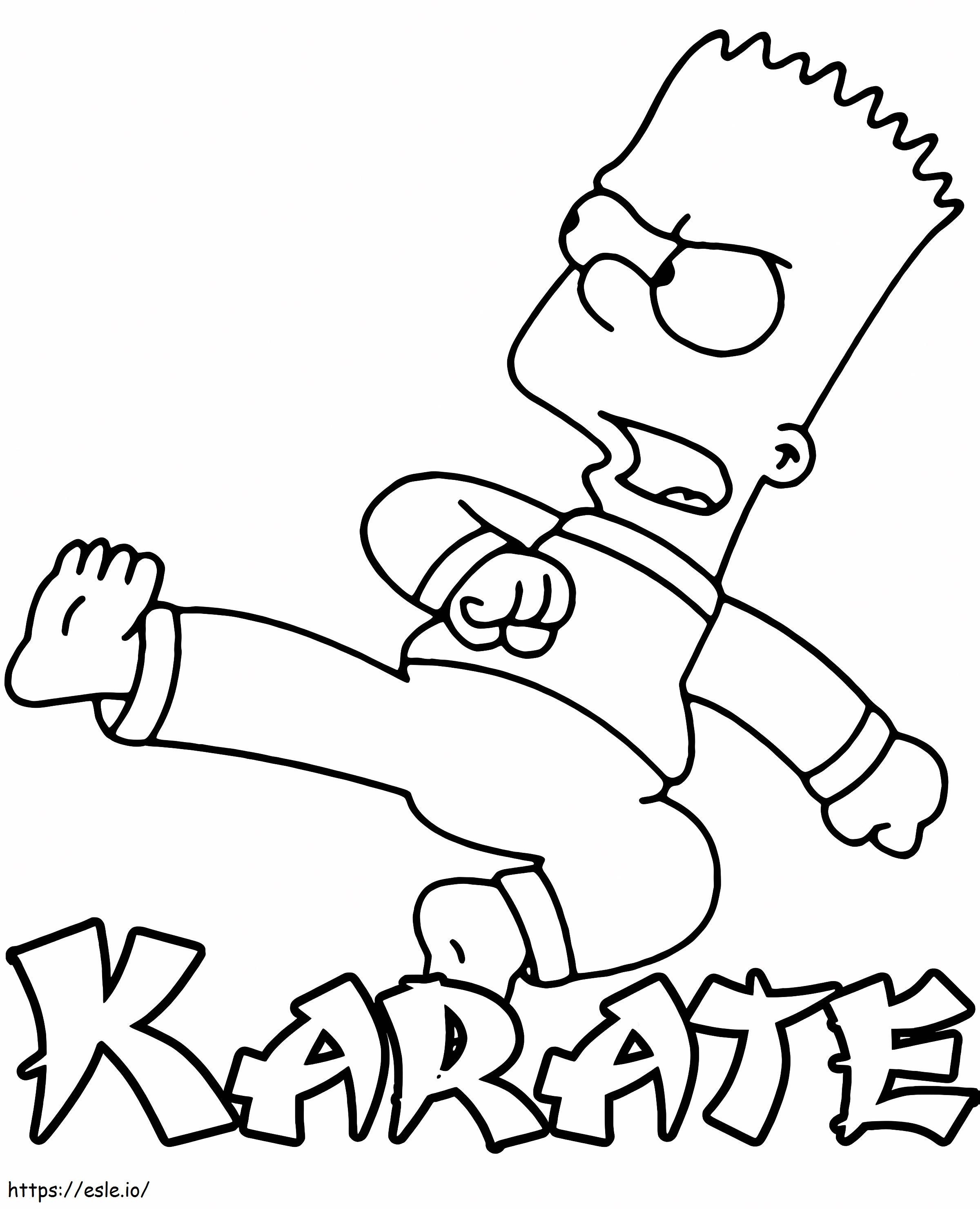 Coloriage Karaté Bart Simpson à imprimer dessin