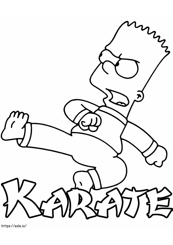 Karate di Bart Simpson da colorare