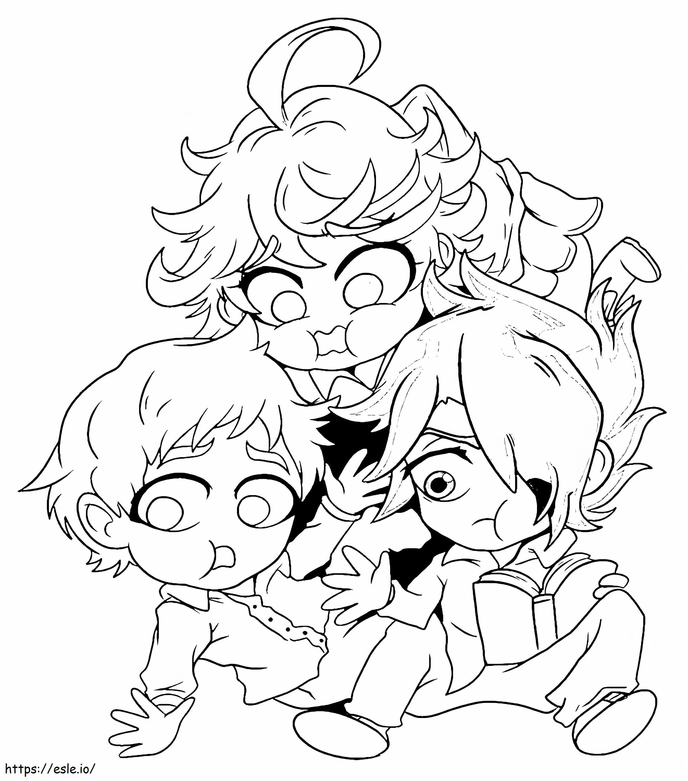 Adorable The Promised Neverland coloring page