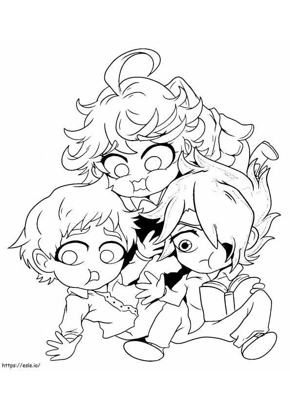 Adorable The Promised Neverland coloring page