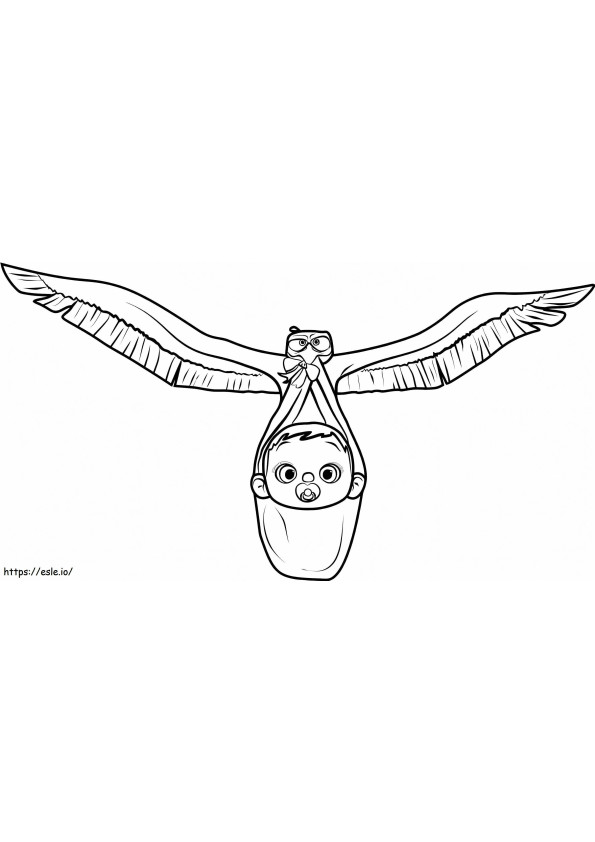 Junior Stork With Baby coloring page