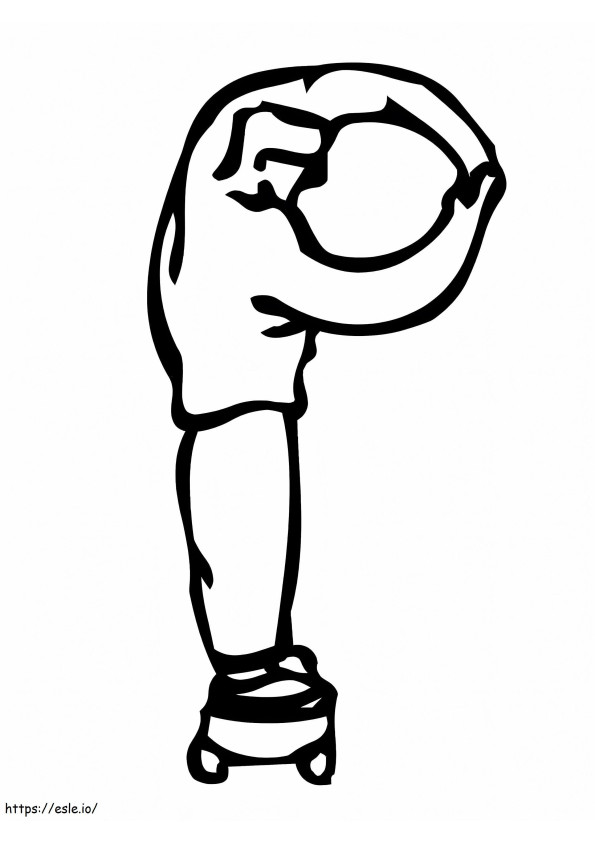 Letter P People On Skateboard coloring page