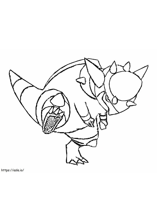 Coloriage Pokémon Rampardos Gen 4 à imprimer dessin