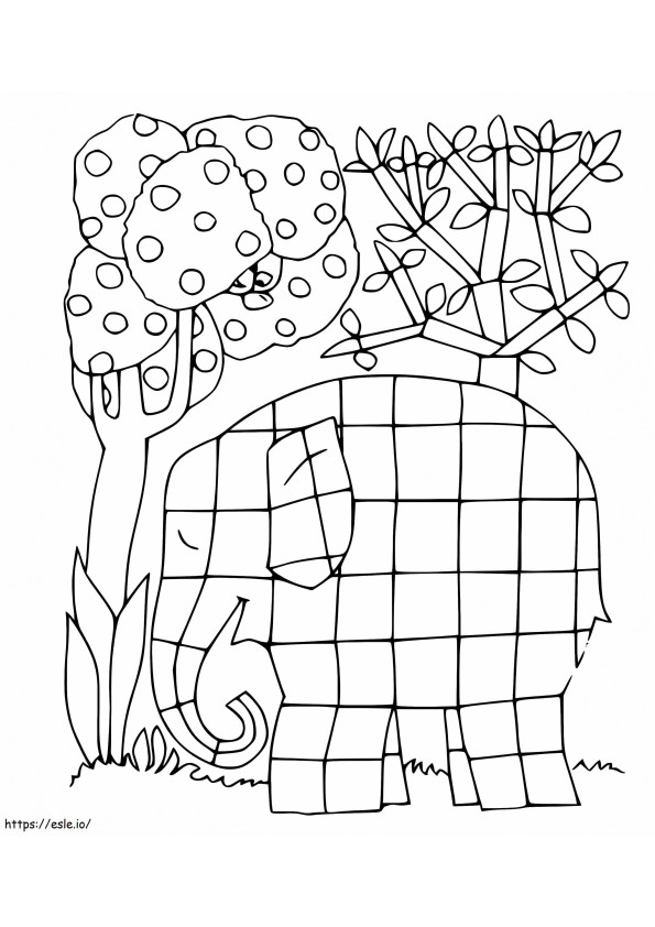 Coloriage Elmer l'éléphant 5 à imprimer dessin