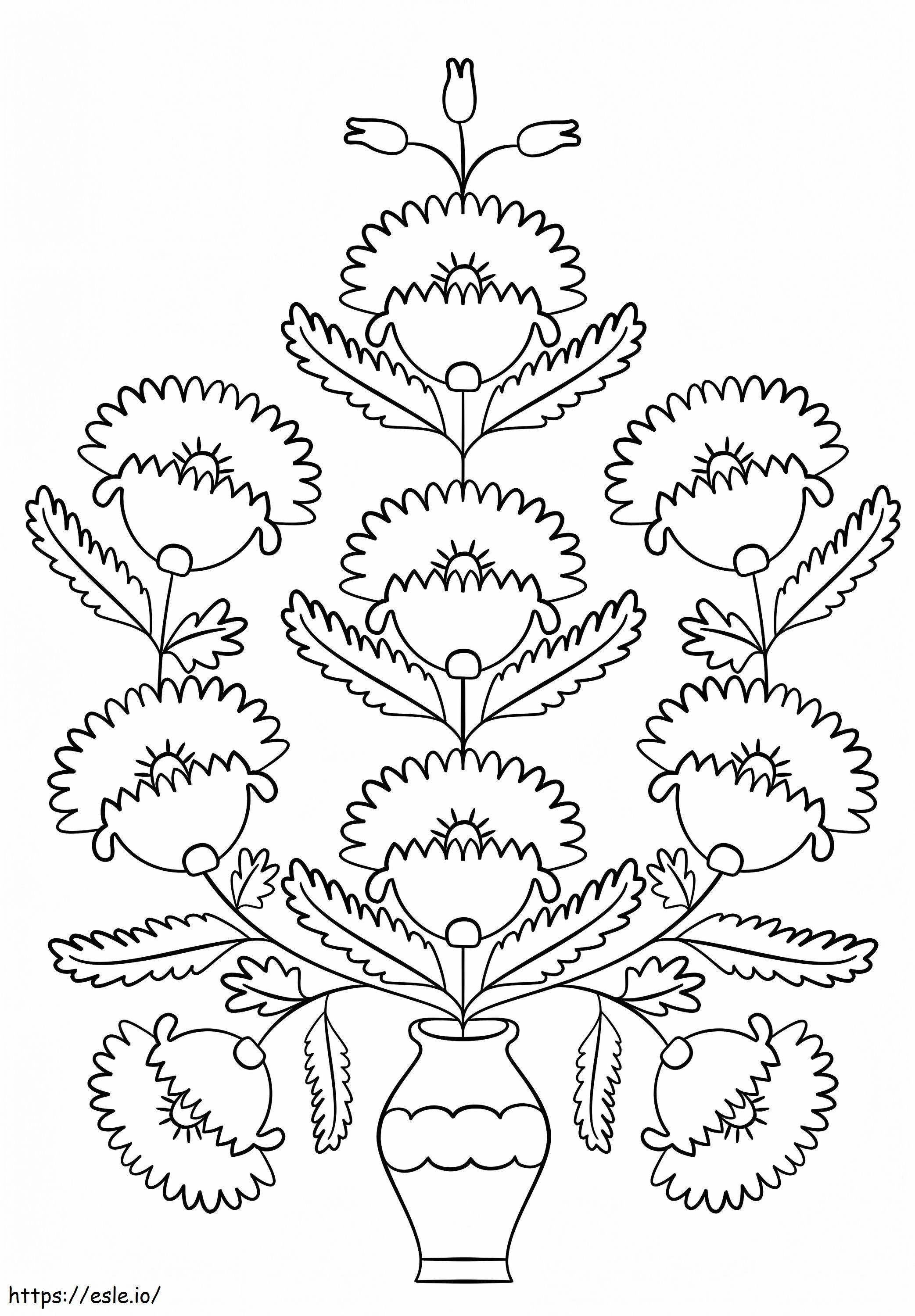 Poppy By Maria Prymachenko coloring page