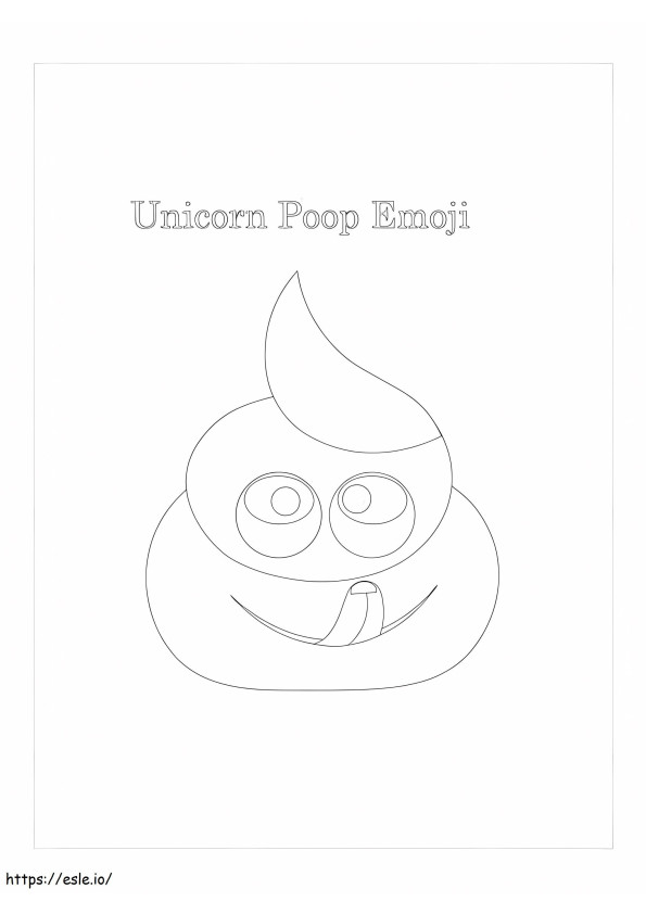 Emoji de caca de unicornio para colorear