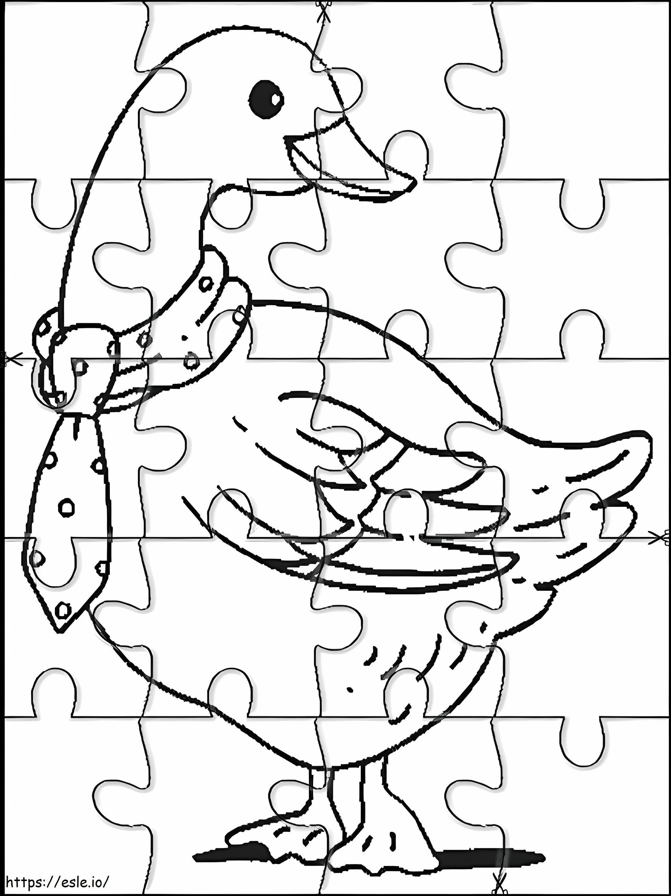 Duck Jigsaw Puzzle coloring page