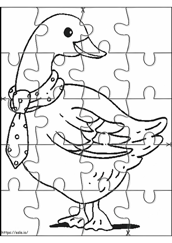 Puzzle dell'anatra da colorare