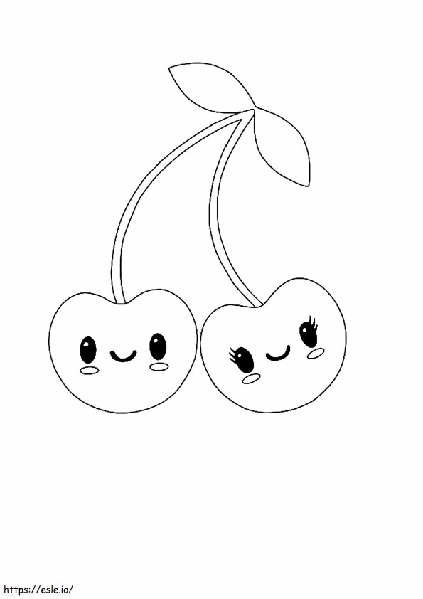 Zwei lächelnde Kirschschuppen ausmalbilder