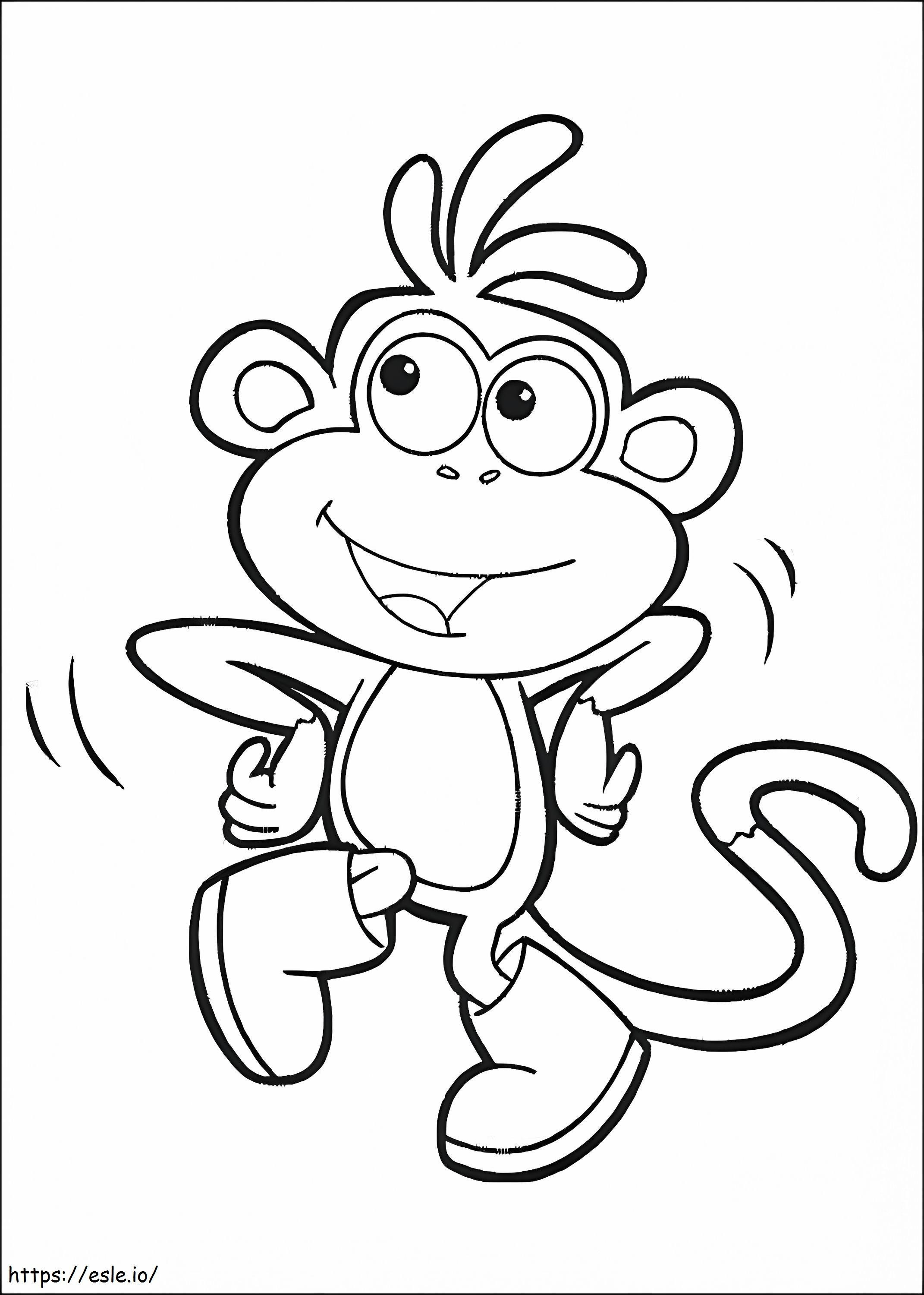 Monkey Boots Dancing coloring page