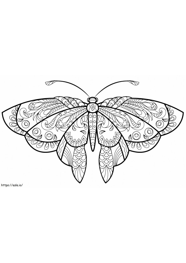 Vlinder mooie patronen 5 kleurplaat