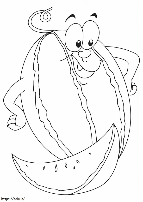 1528424963 Cartoon Watermelon A4 coloring page