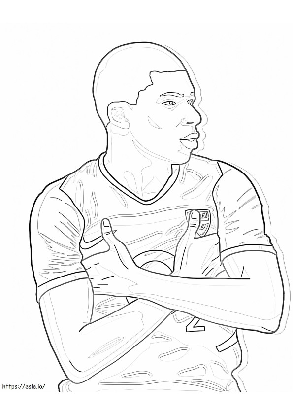 Kylian Mbappe 4 coloring page