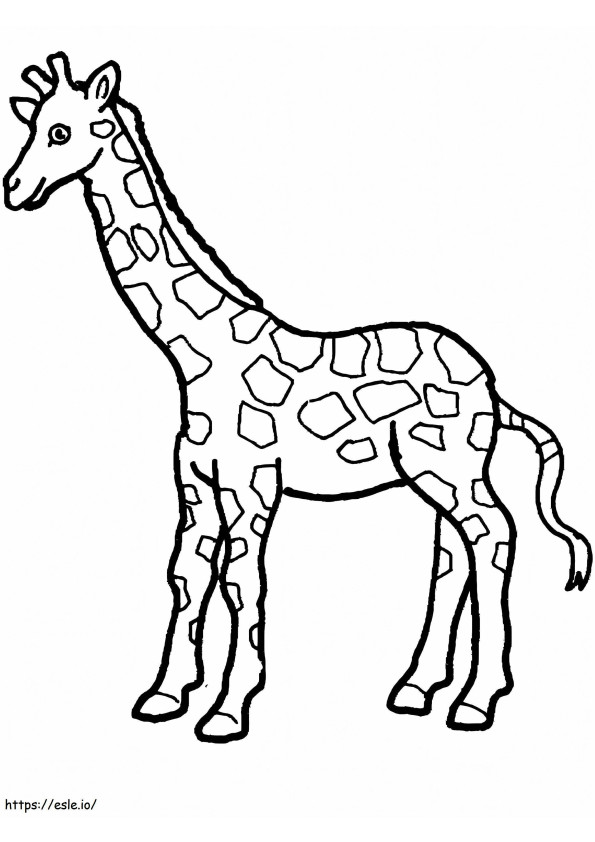 Eén giraffe kleurplaat
