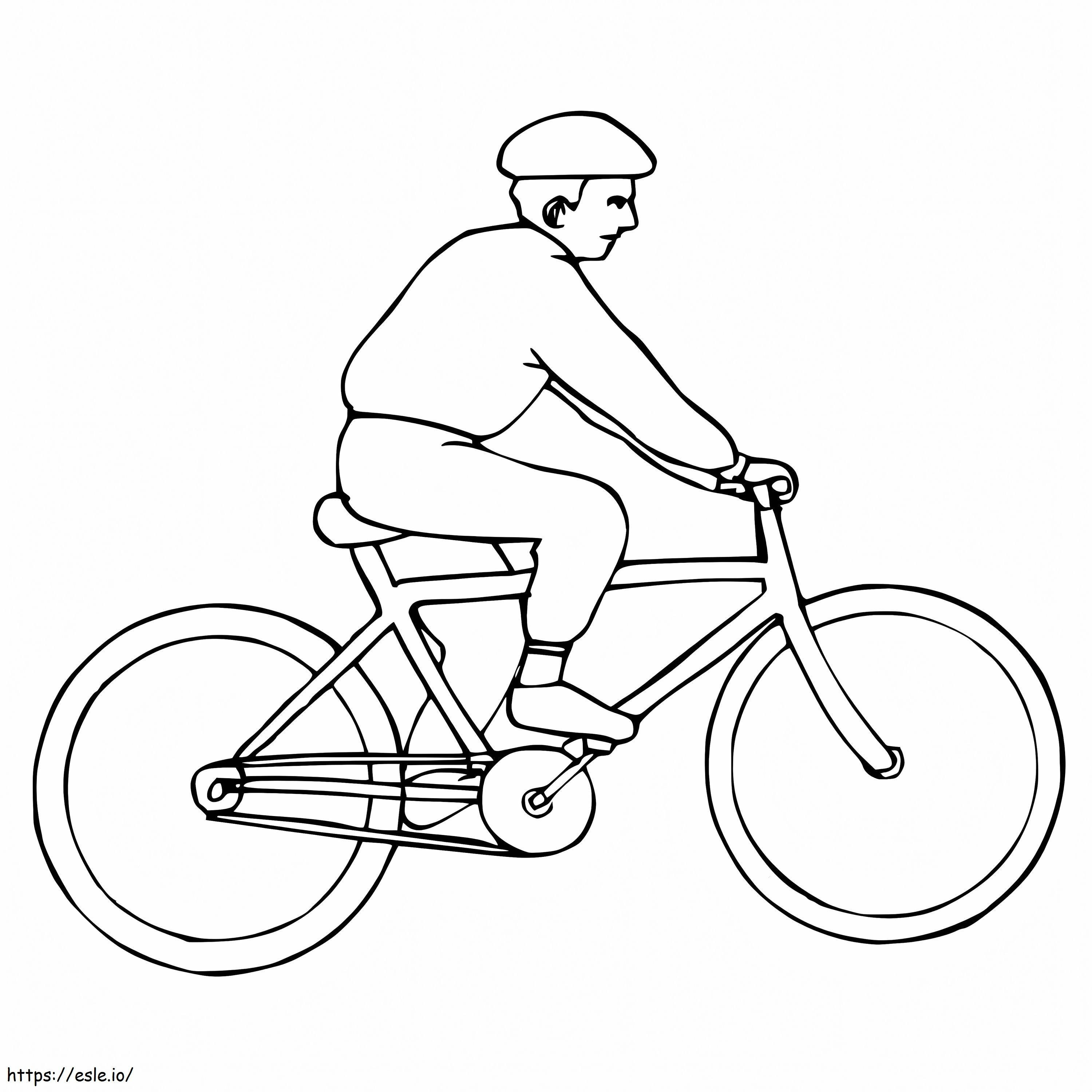 Un uomo in bicicletta da colorare