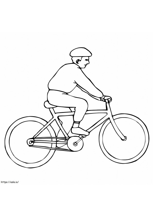 Een man op de fiets kleurplaat