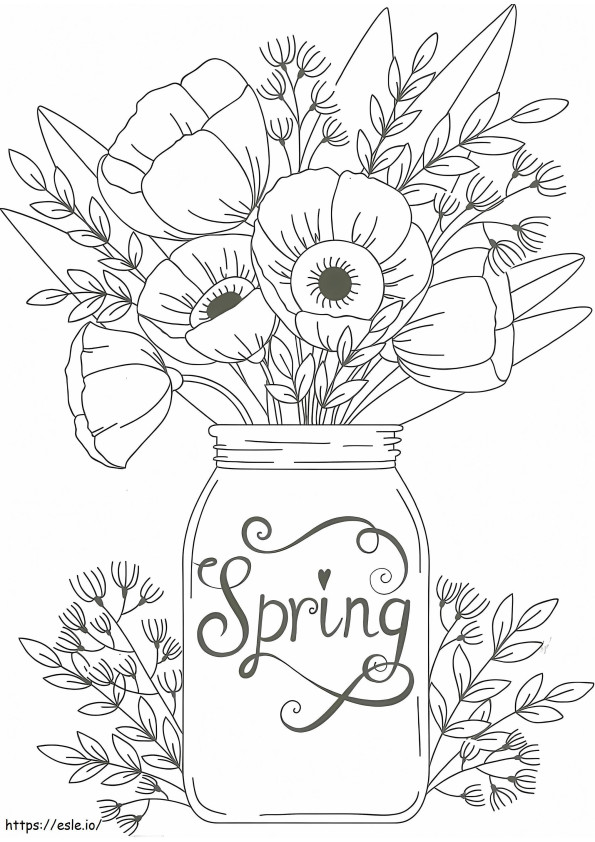 Coloriage Fleurs de printemps 2 à imprimer dessin