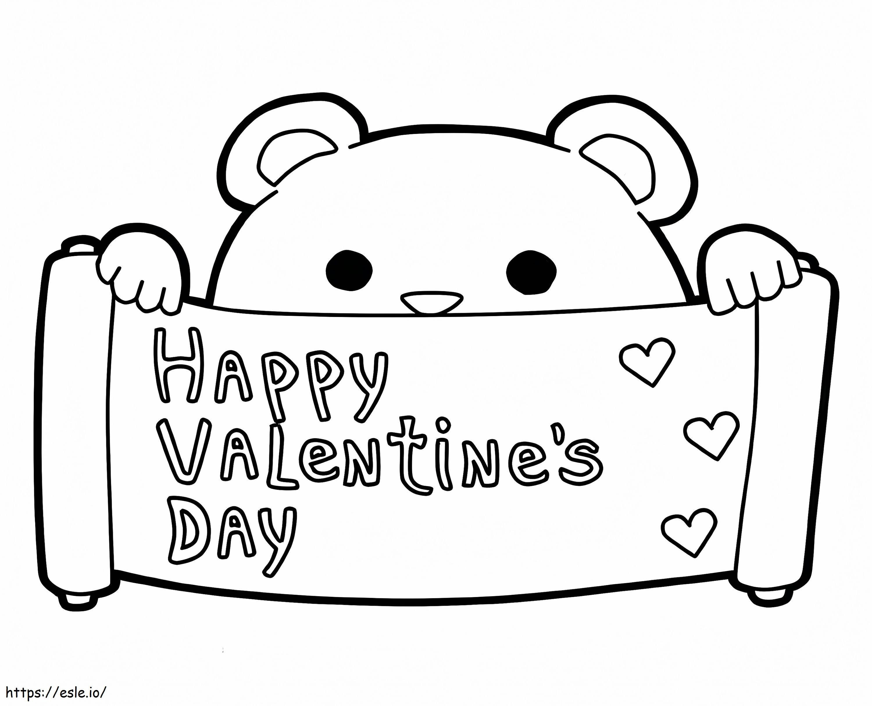 Cute Valentines Day Card coloring page