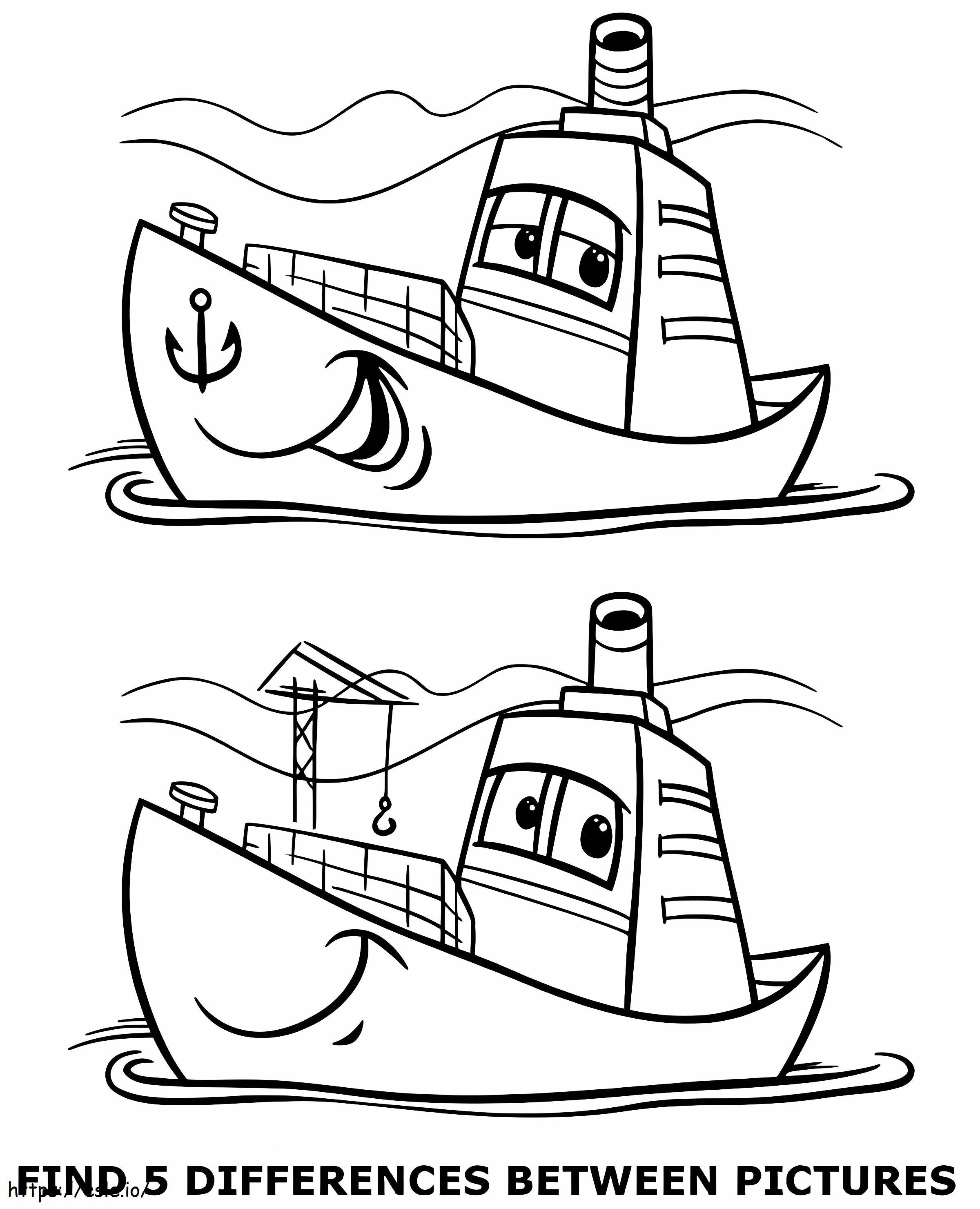 Easy To Find 5 Differences coloring page