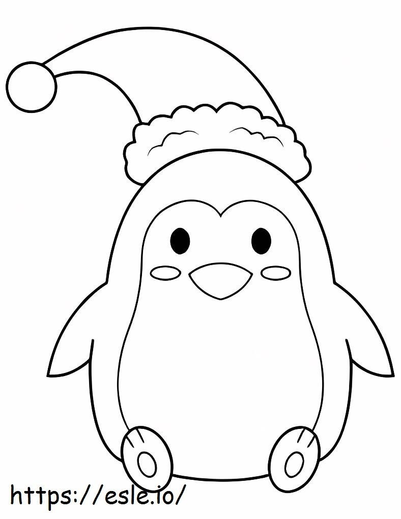 pingüino con sombrero para colorear