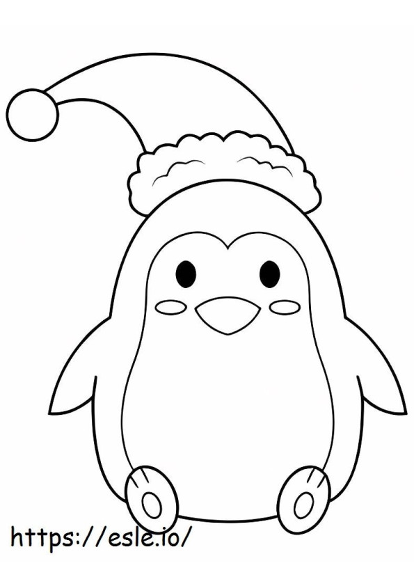 Pinguim com chapéu para colorir