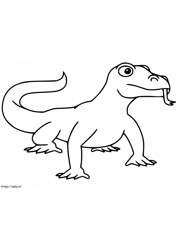 Cartoon Komodo Dragon coloring page