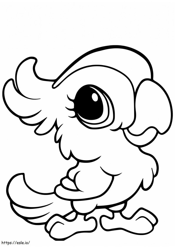 Basic Cartoon Parrot coloring page