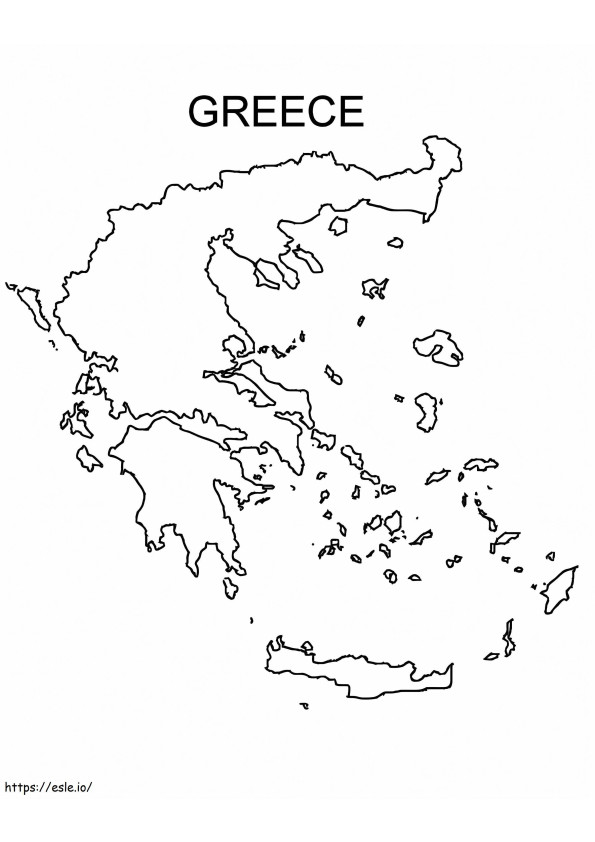 Coloriage Carte de la Grèce à imprimer dessin