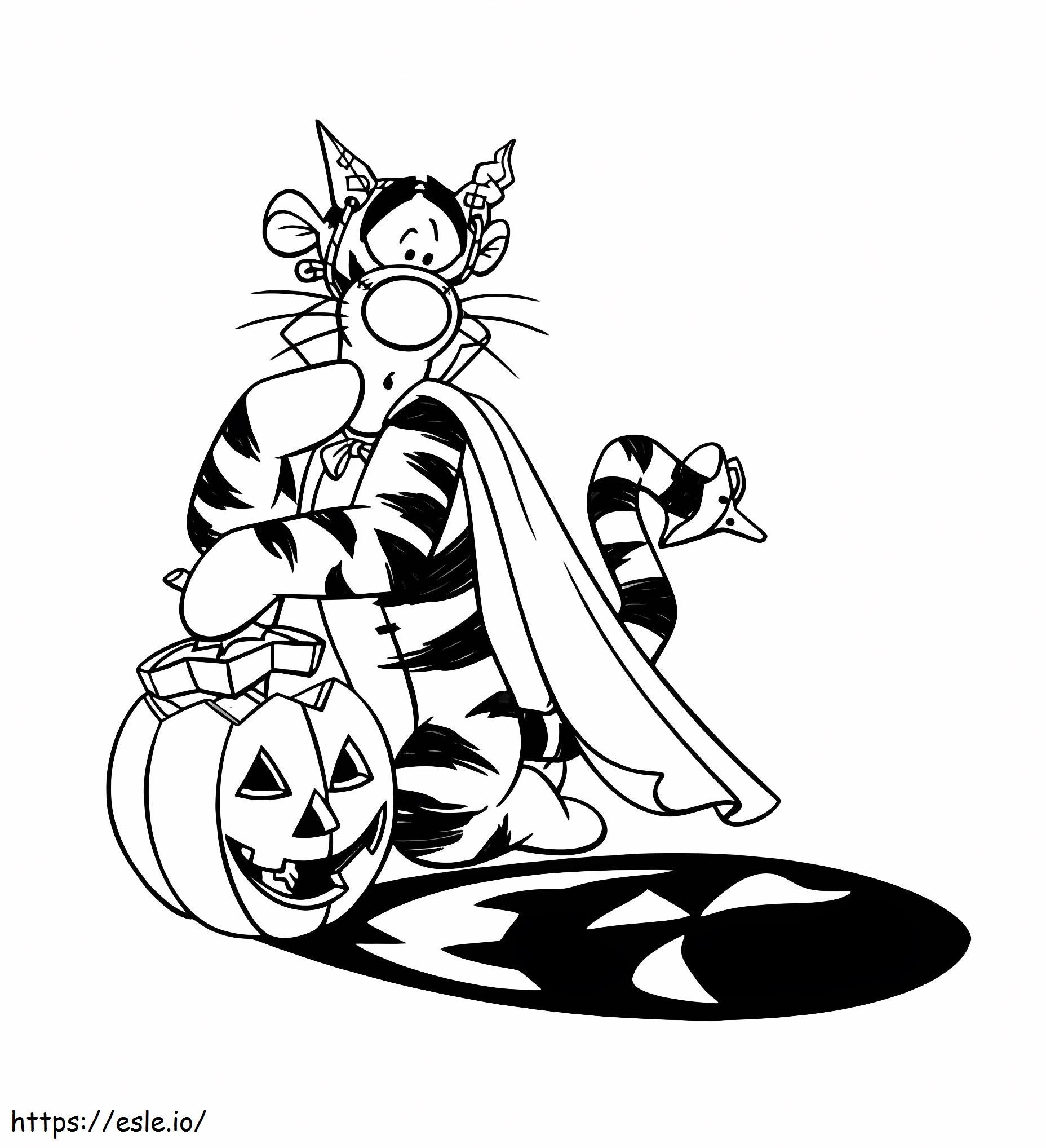 Coloriage Tigrou Disney Halloween à imprimer dessin