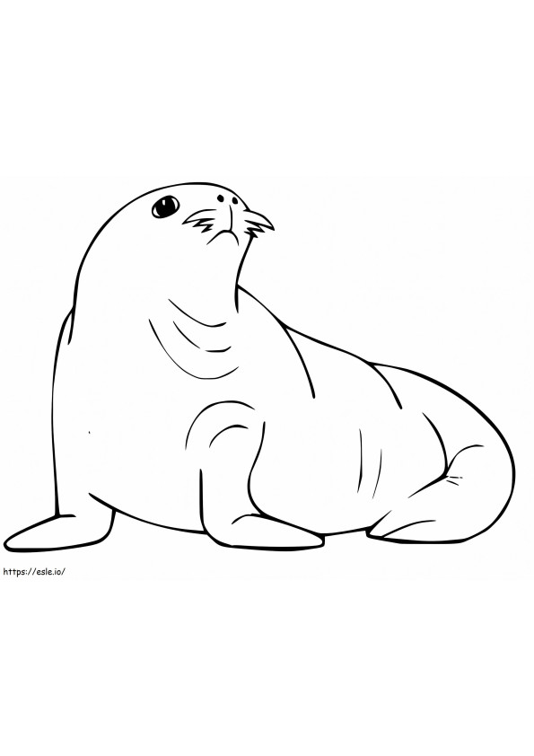 Coloriage Gros lion de mer à imprimer dessin