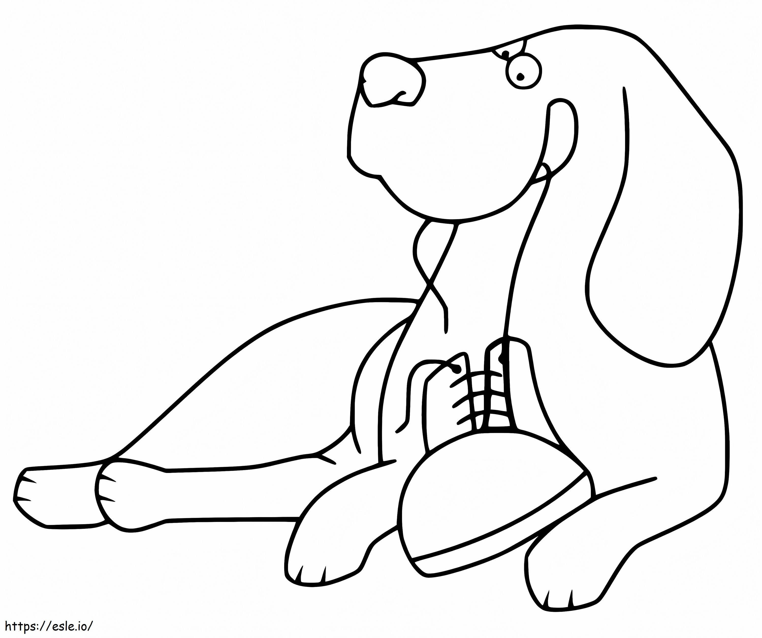 Cachorro Beagle de desenho animado para colorir